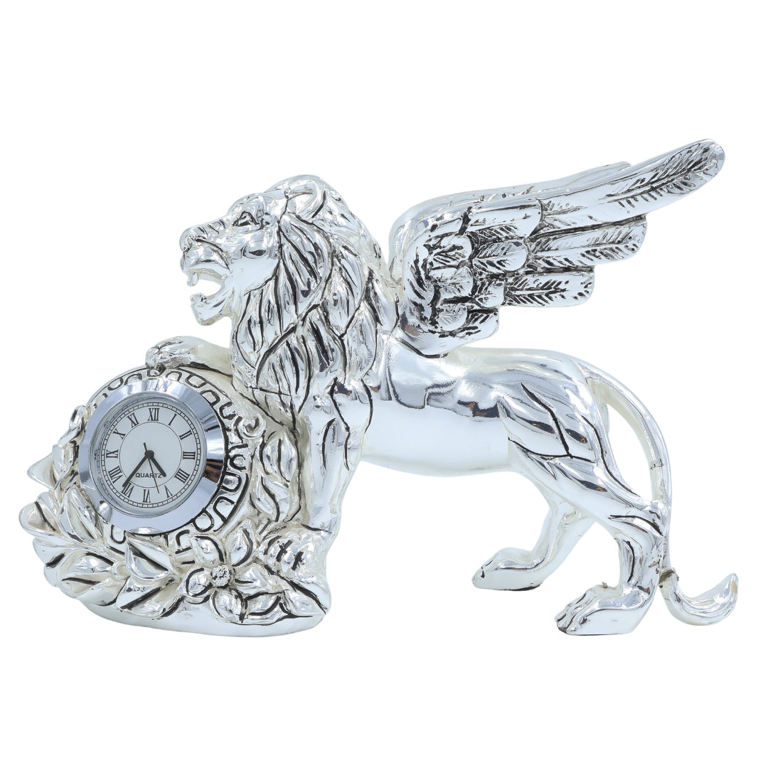 LION WITH FLOWER CLOCK
