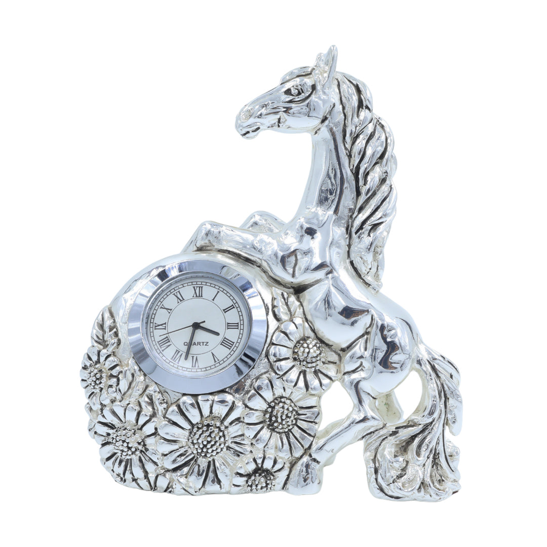 HORSE WITH FLOWER CLOCK