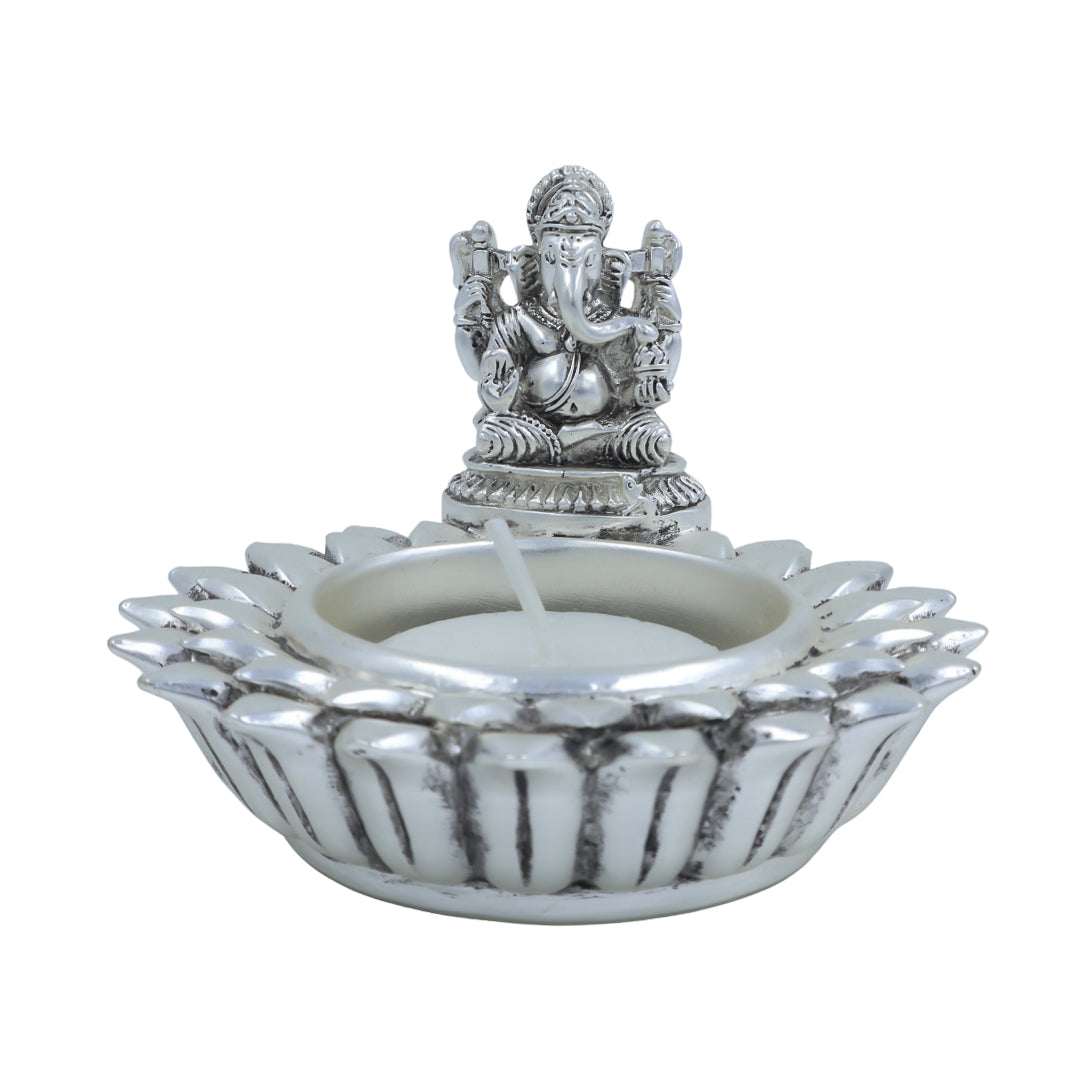 GANESH T-LIGHT | SILVER MATT