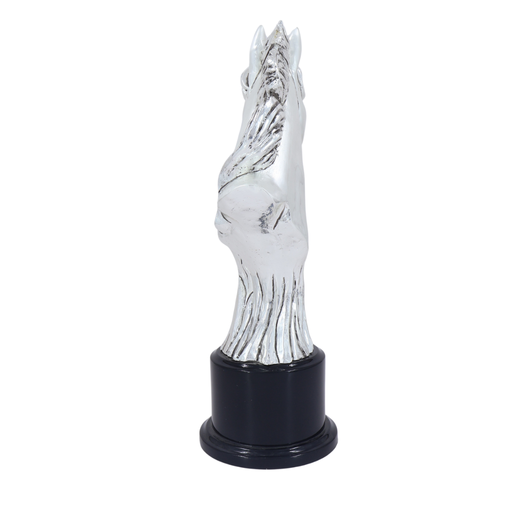 Silver Horse Head Statue
