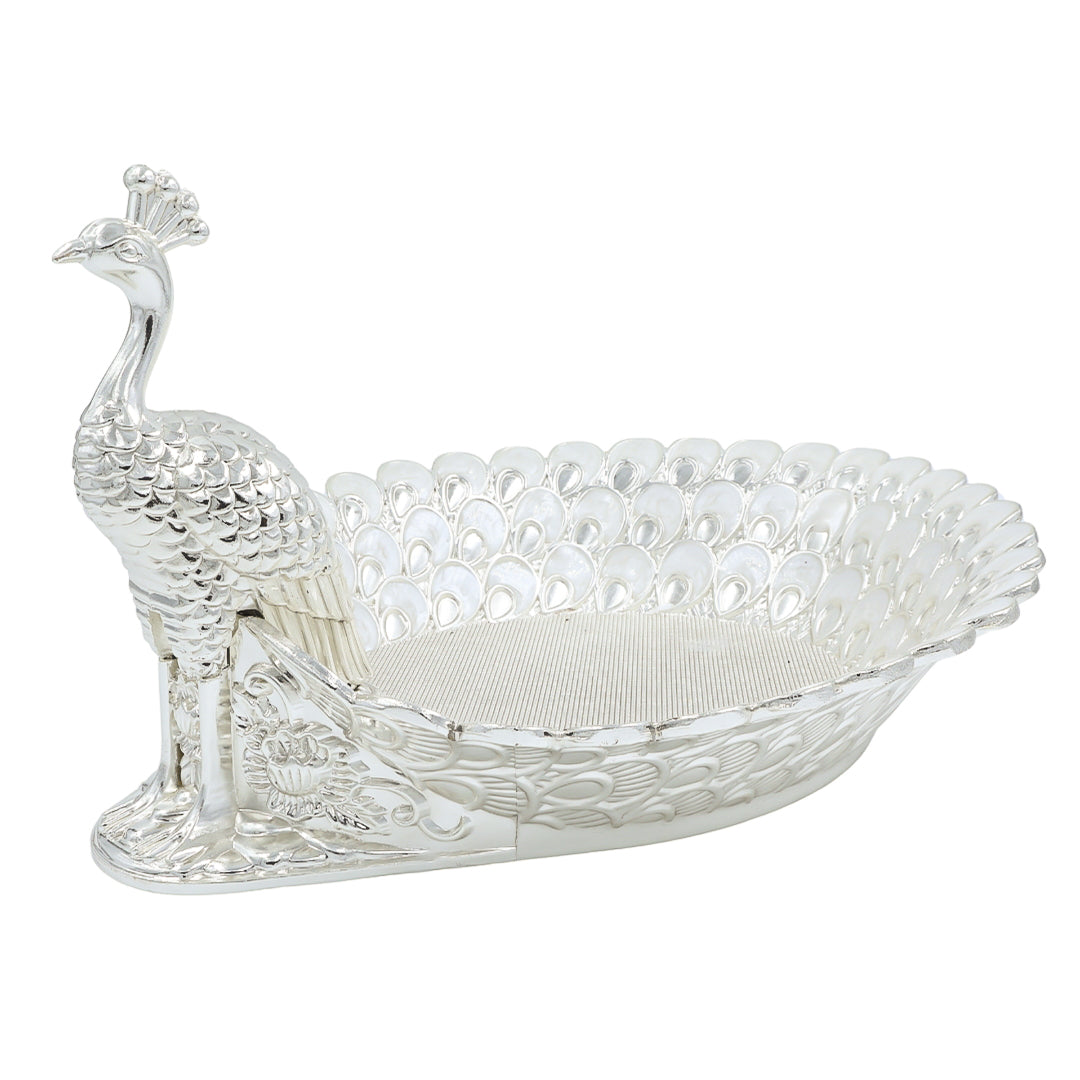 PEACOCK FEATHER TRAY | IVORY