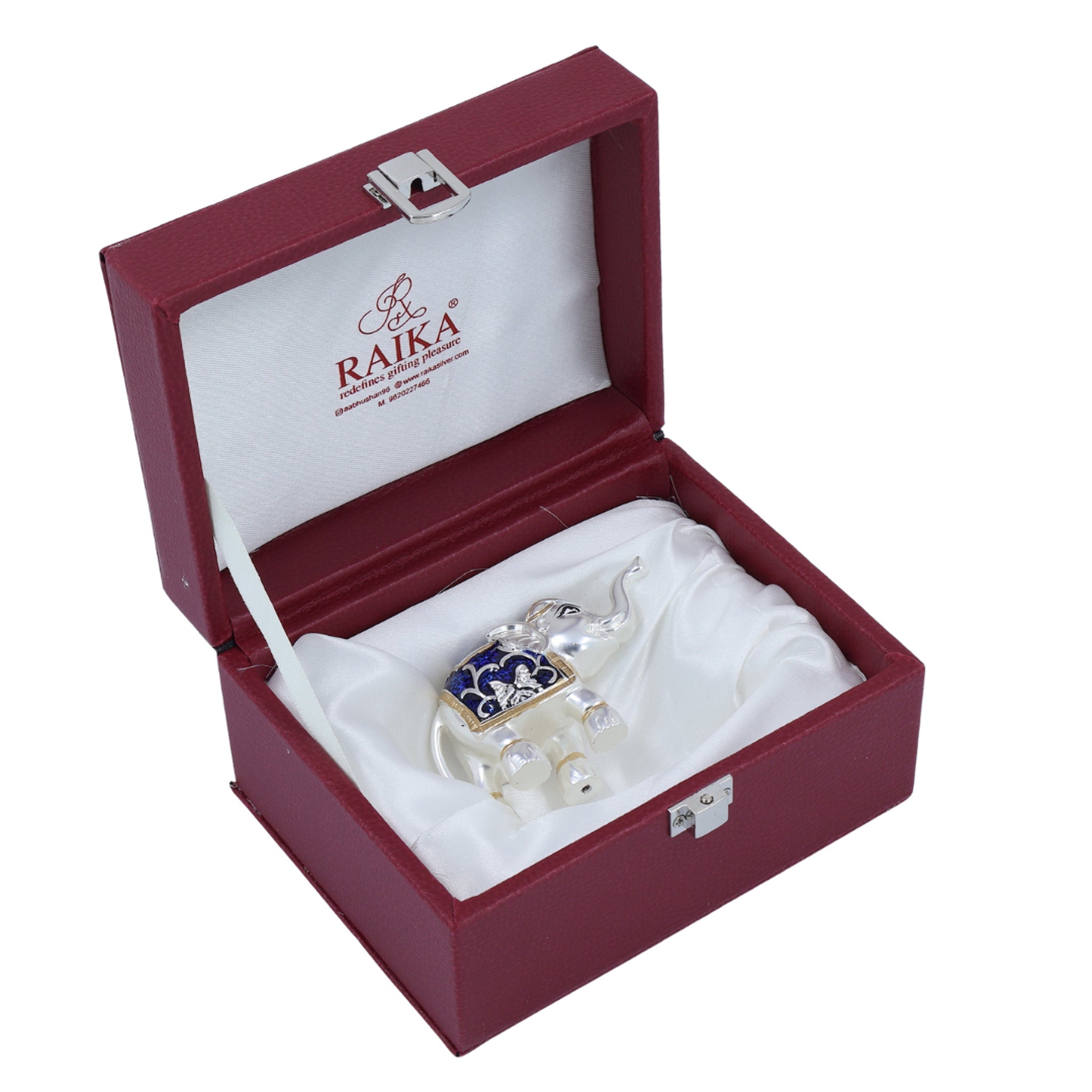 RAIKA'S MINI ELEPHANT BRIGHT ANTIQ MATT BLUE MEENA