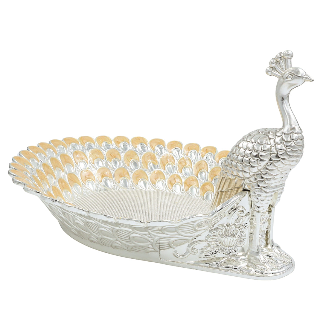 PEACOCK FEATHER TRAY | PEACH