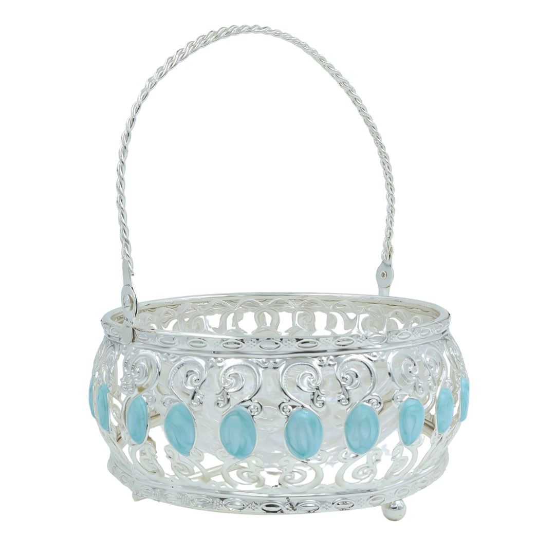 BLUE ENAMEL BASKET