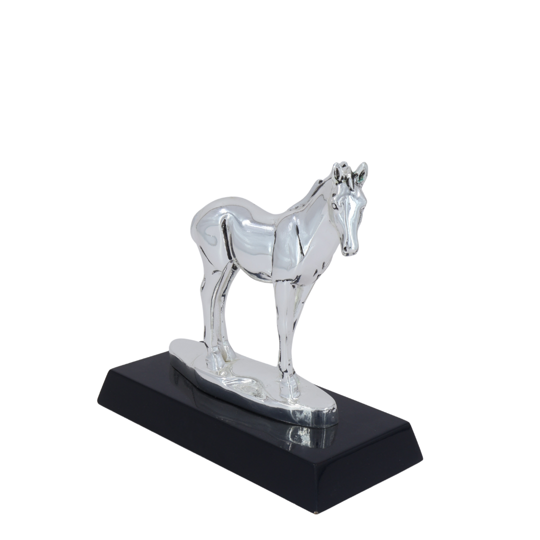Mini Silver Plated Horse Showpiece