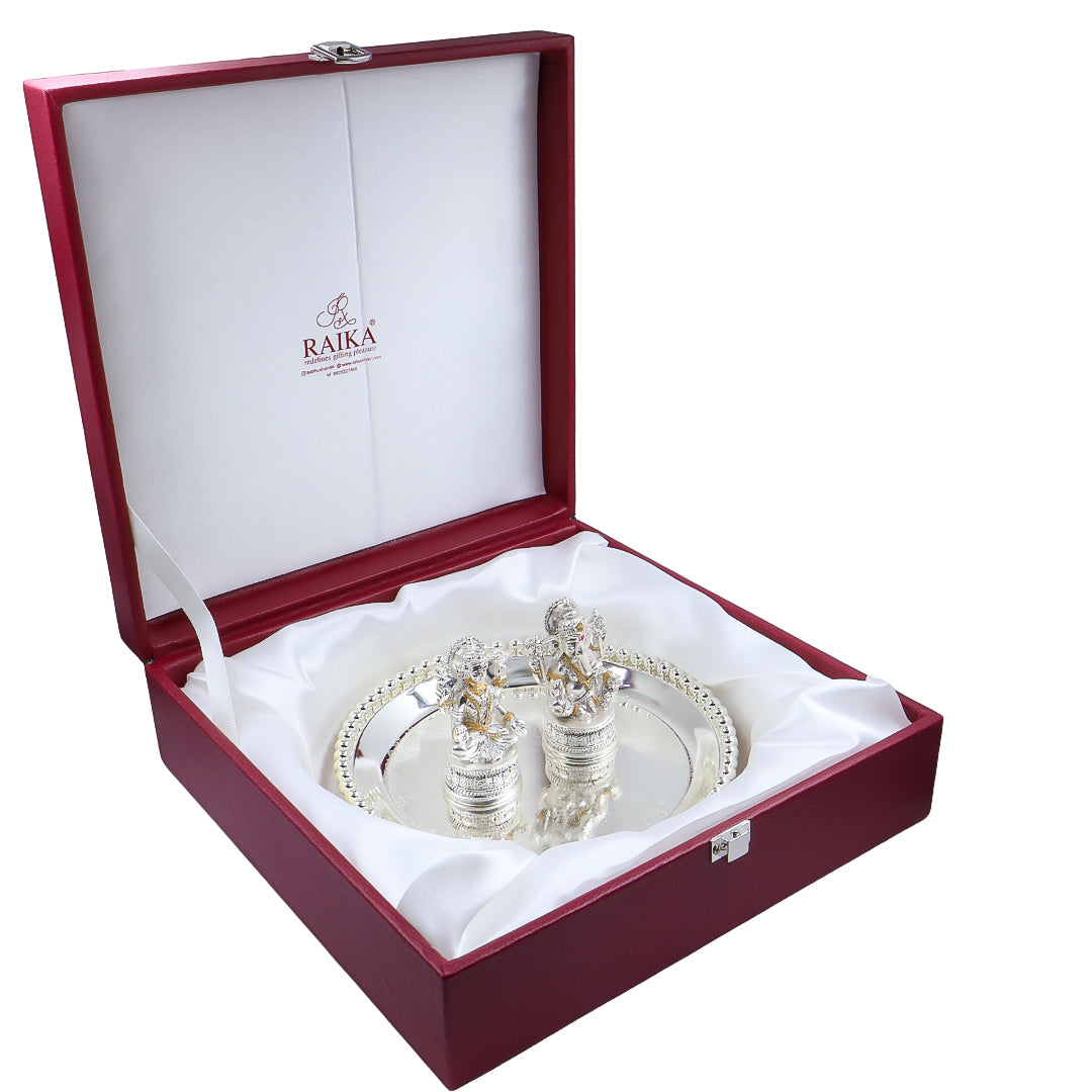 BALL TRAY | ANTIQ ROUND GANESH - LAXMI