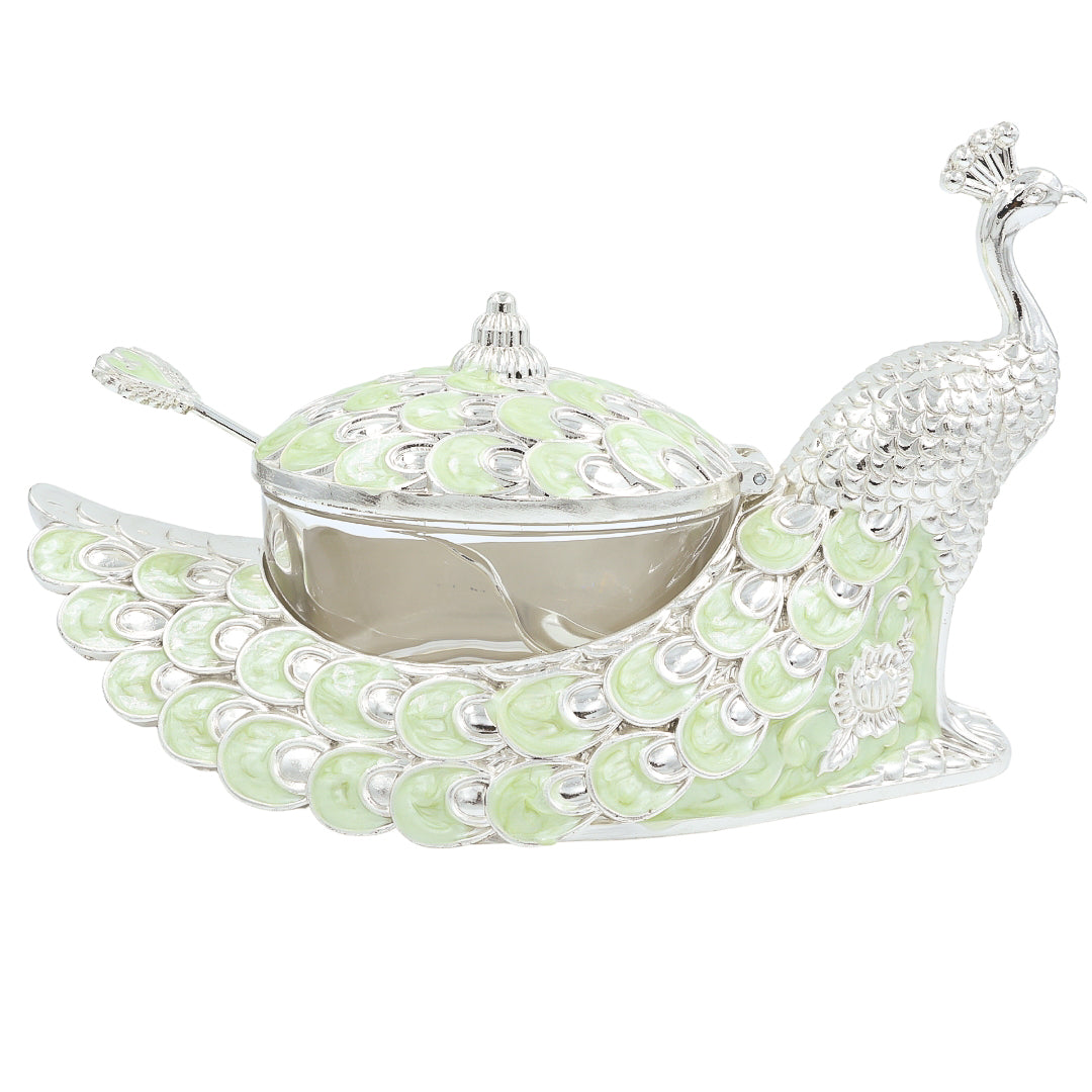 RAIKA'S PEACOCK SUGAR POT | MINT