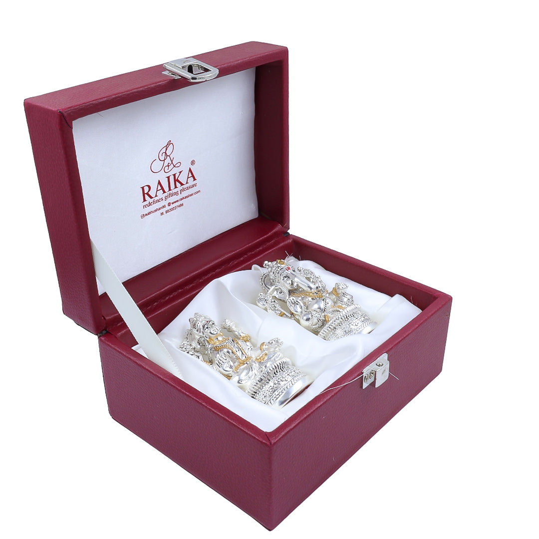 ANTIQ ROUND BASE GANESHA - LAXMI