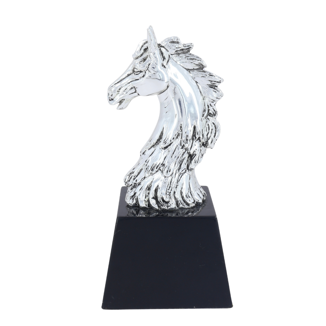 Textured Silver Plated Horse Head Bust | Small