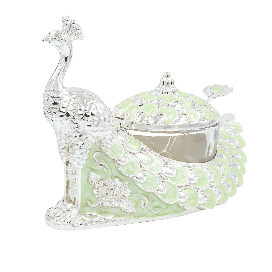 RAIKA'S PEACOCK SUGAR POT | MINT