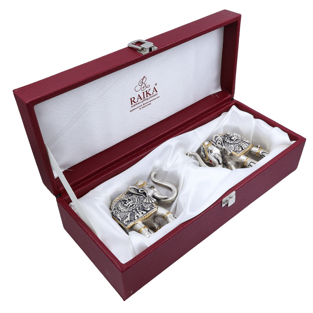 Shankh Elephant Silver Antiq Emry