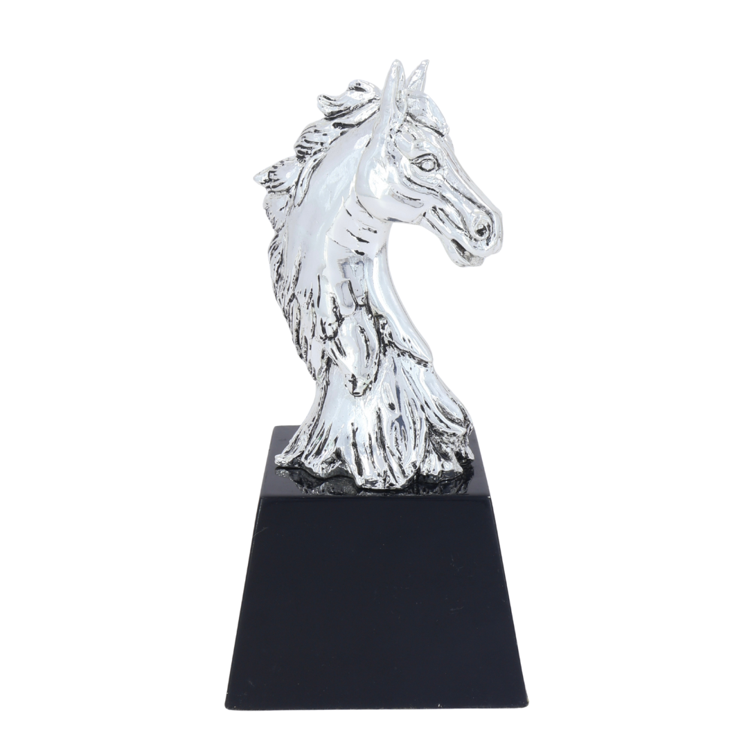 Textured Silver Plated Horse Head Bust | Small