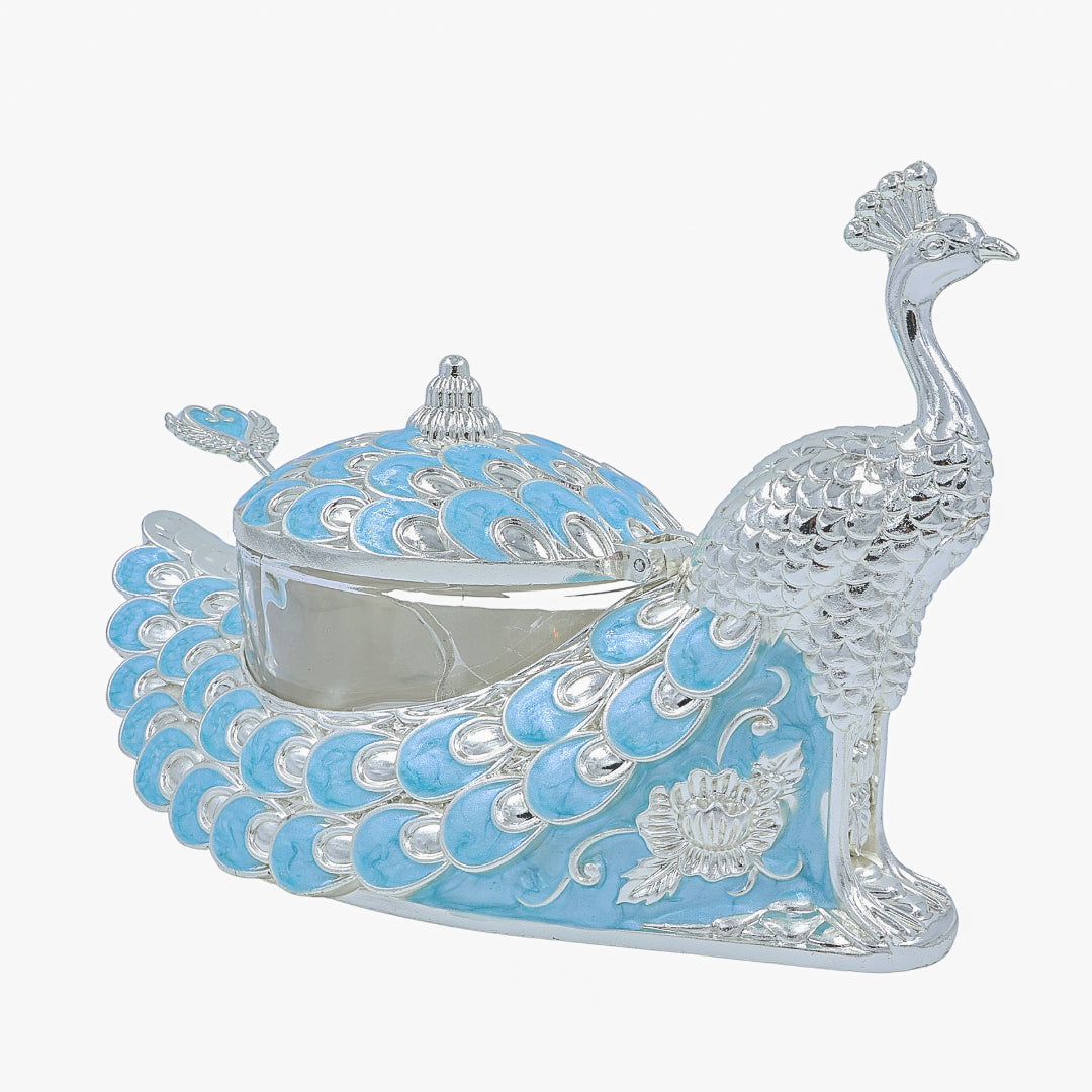 Peacock Sugar Pot Box | Blue