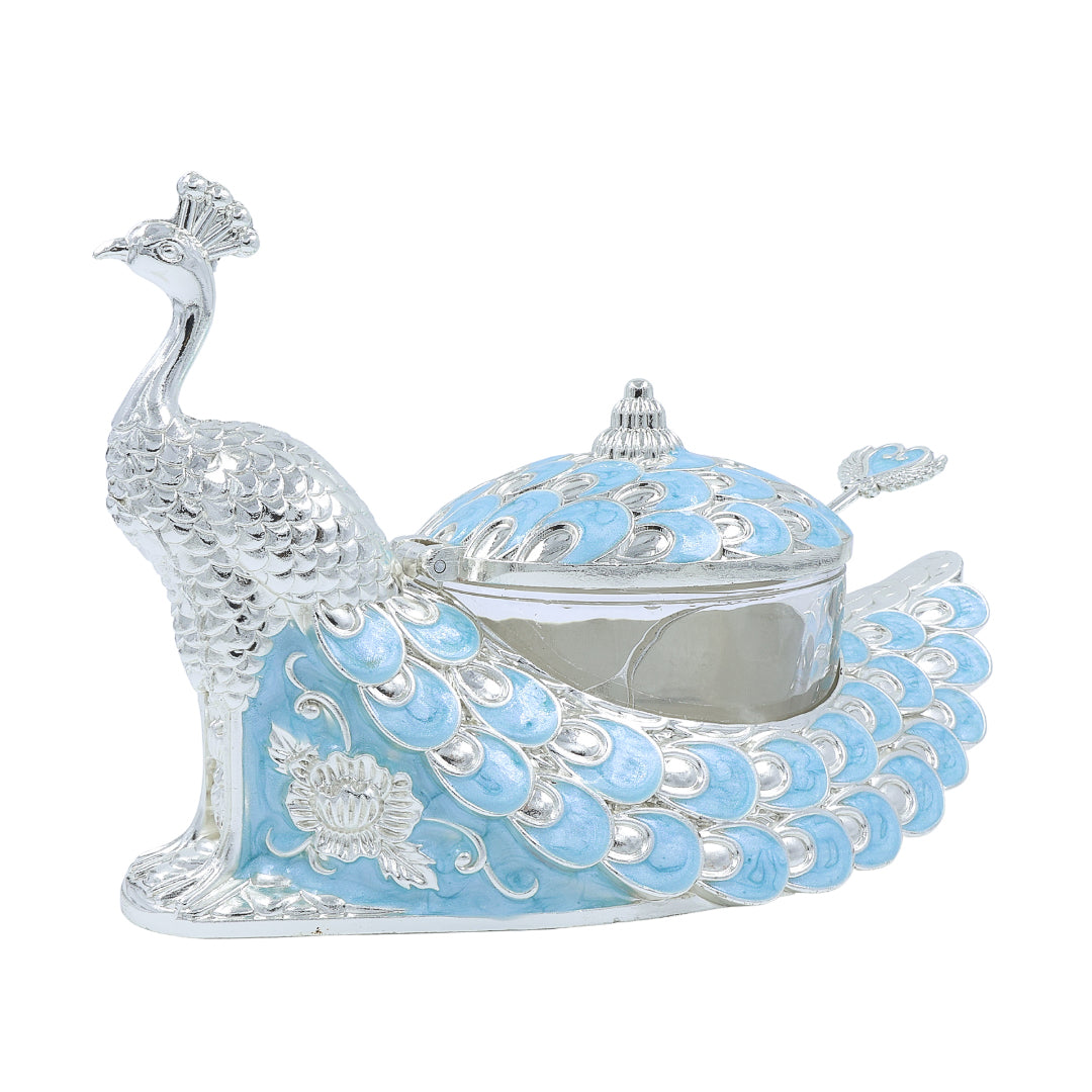 Peacock Sugar Pot Box | Blue