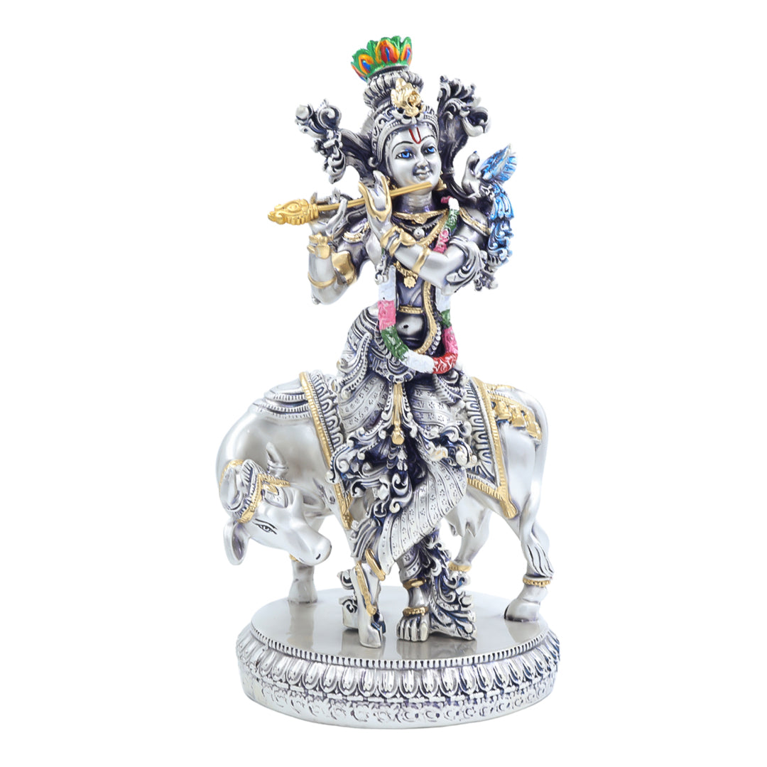 CARVING COW KRISHNA | ANTIQ FINISH