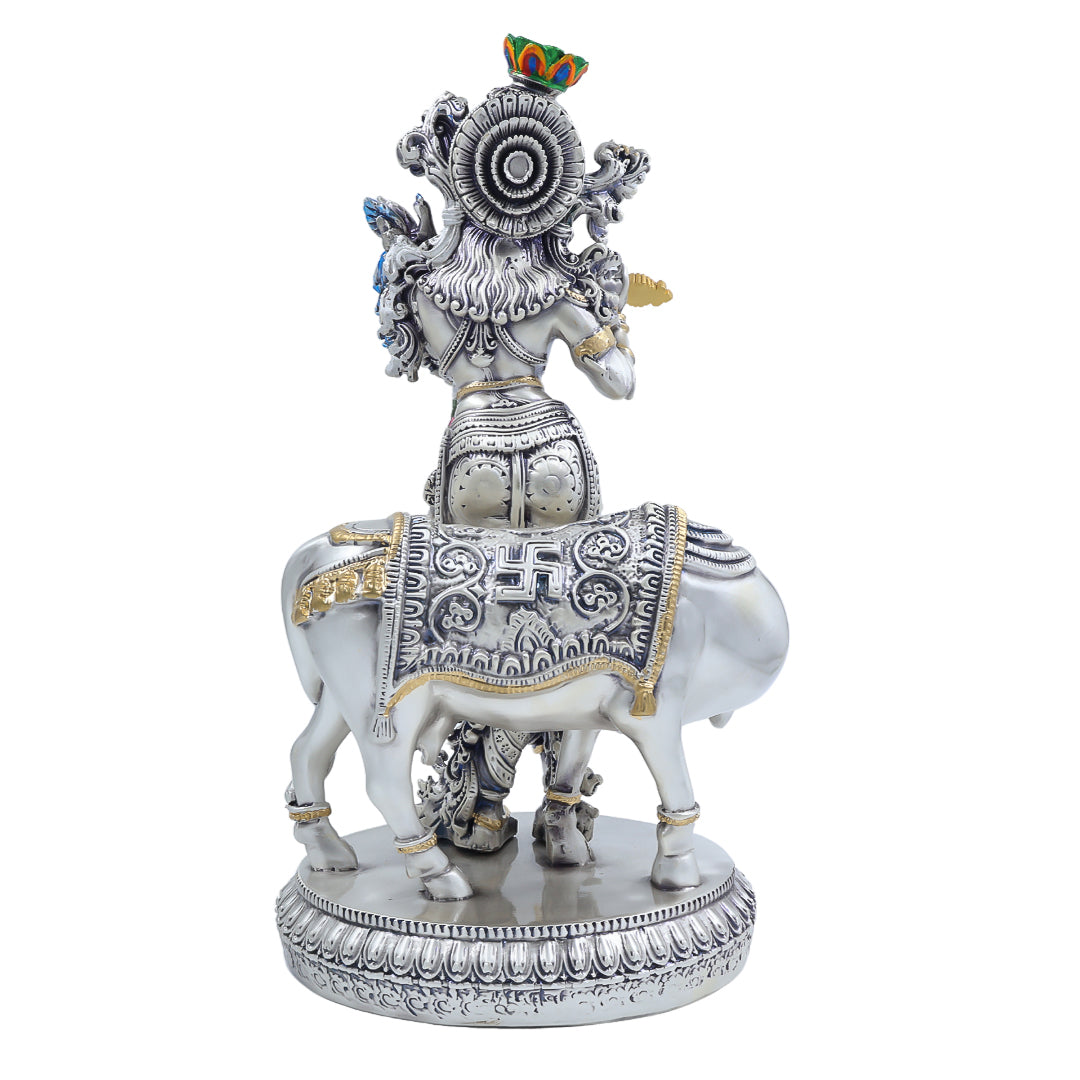 CARVING COW KRISHNA | ANTIQ FINISH