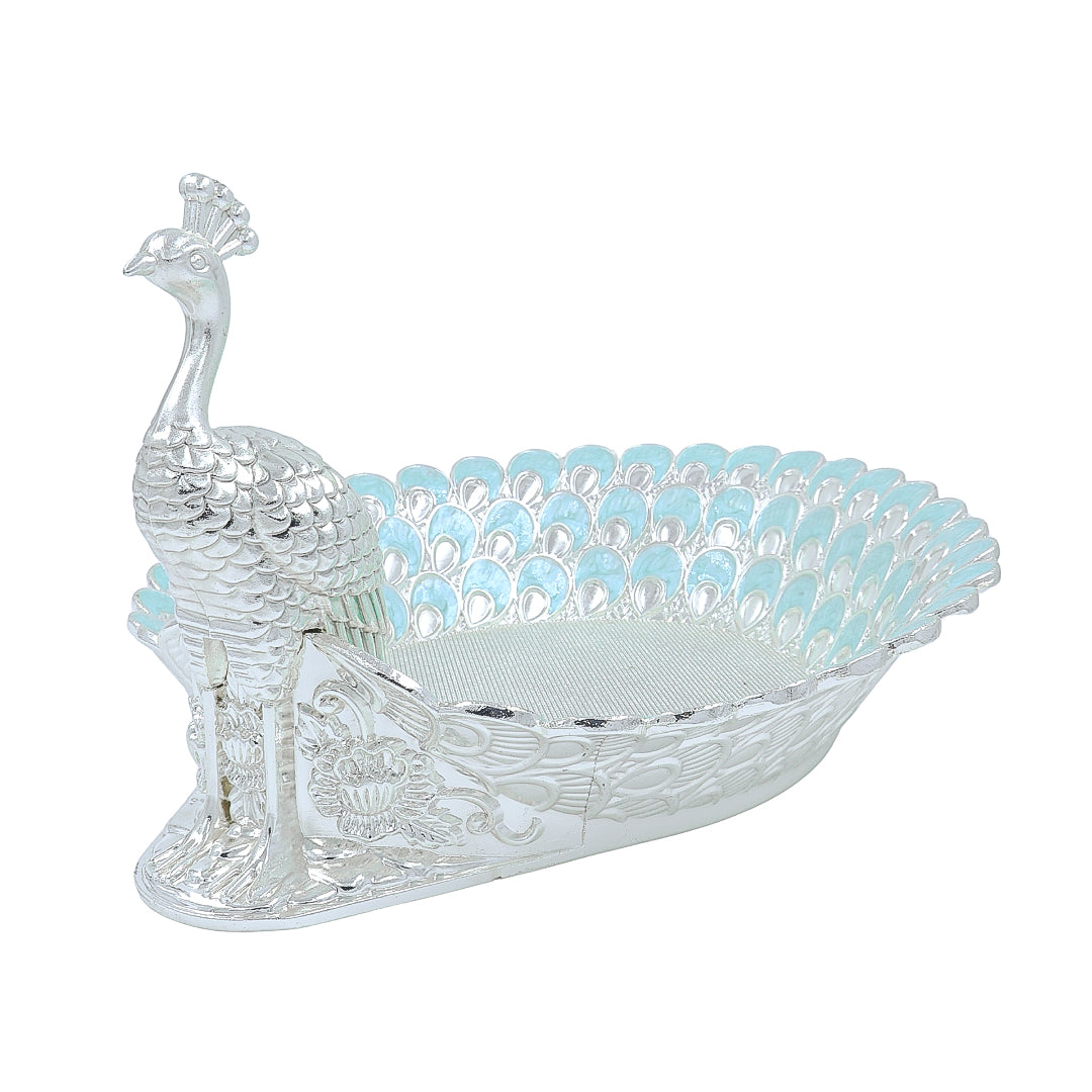 PEACOCK FEATHER TRAY | BLUE