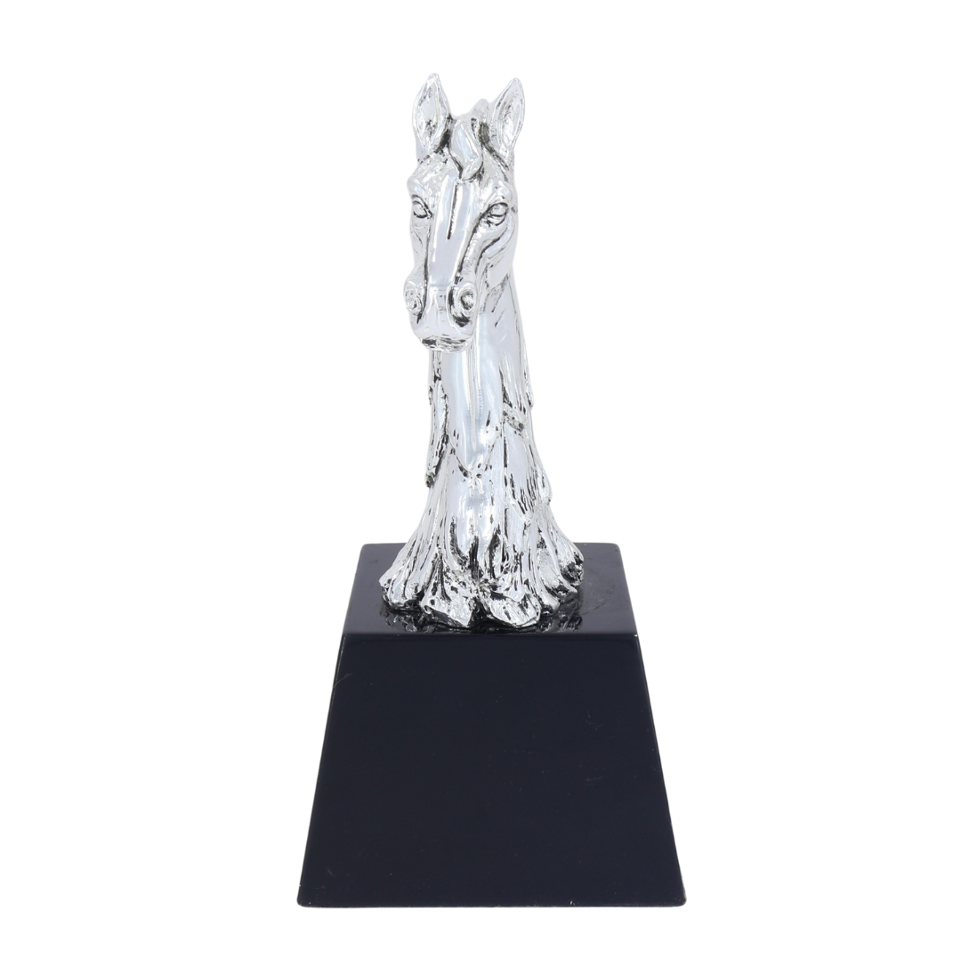 Textured Silver Plated Horse Head Bust | Small
