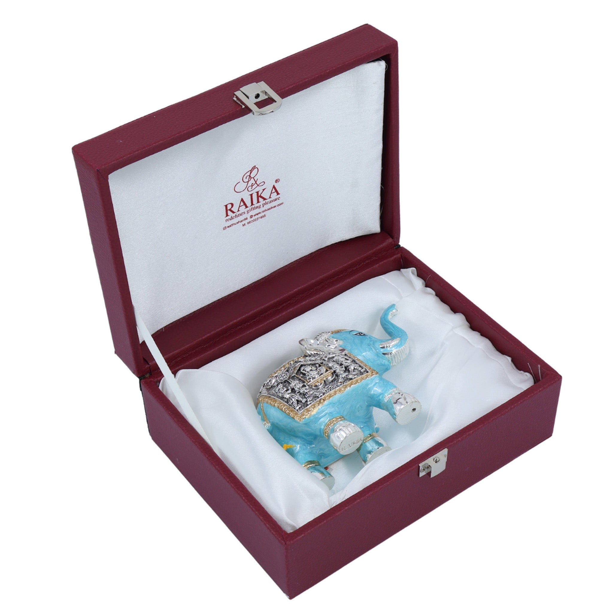 RAIKA'S ELEPHANT SILVER BLACK SHINE BLUE PEARL BODY