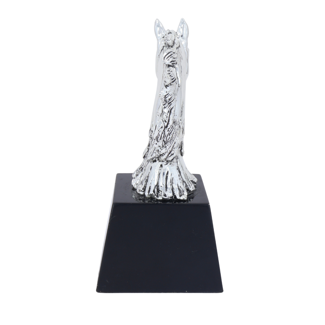 Textured Silver Plated Horse Head Bust | Small