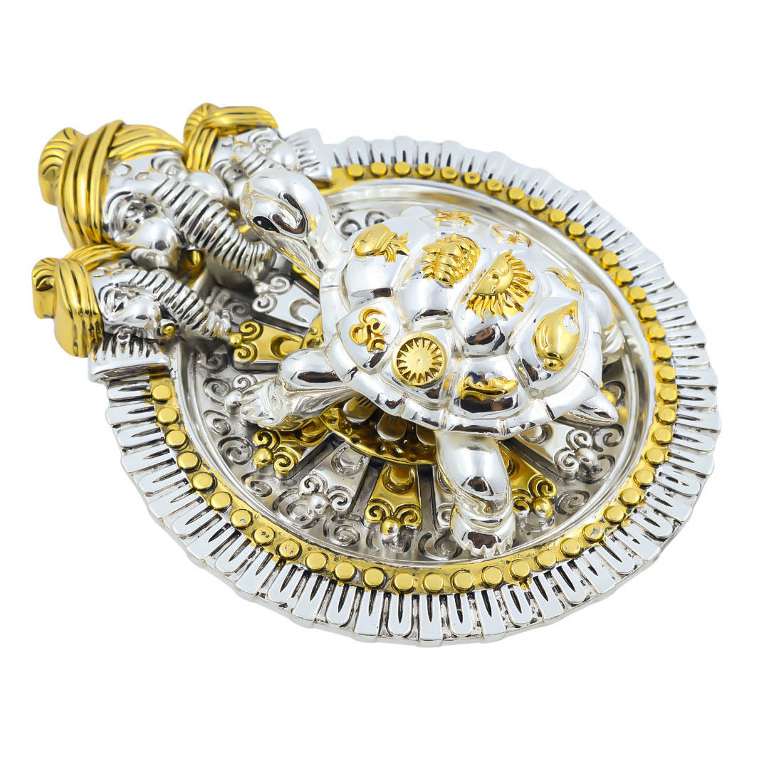 Ganesha Plate Two Tone Antiq + Vastu Tortoise Two Tone Antiq