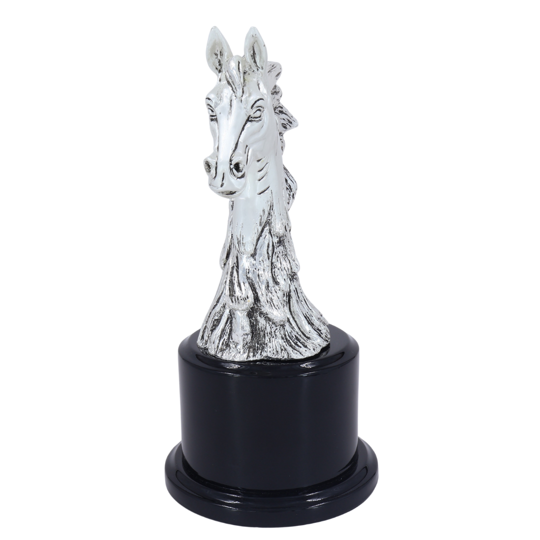 Textured Silver Plated Horse Head Bust