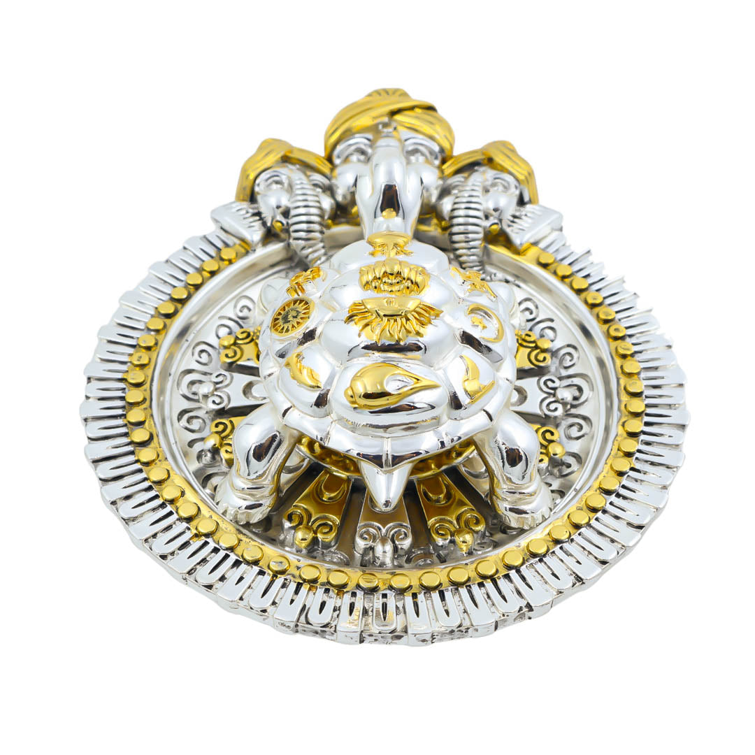 Ganesha Plate Two Tone Antiq + Vastu Tortoise Two Tone Antiq
