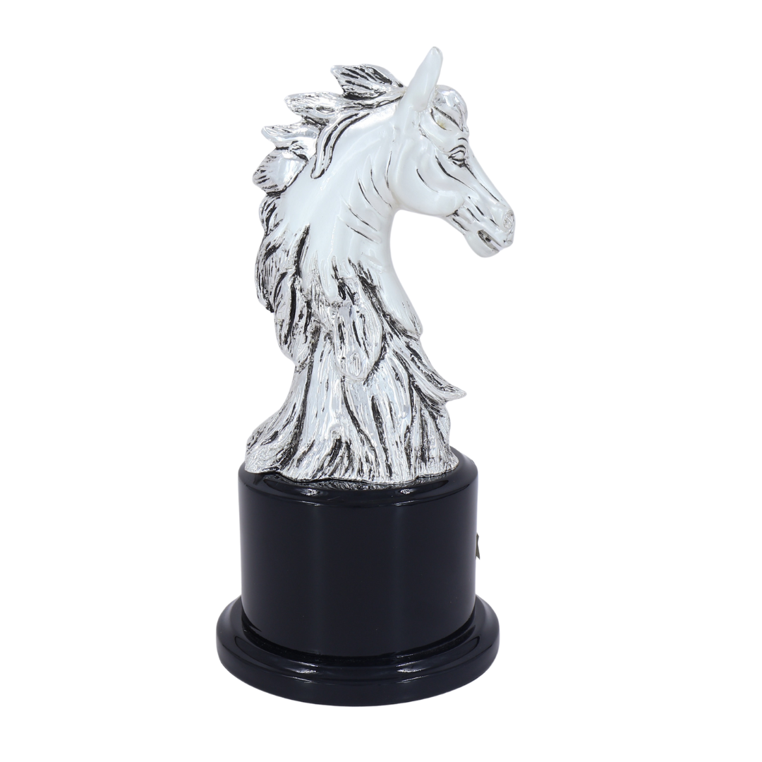 Textured Silver Plated Horse Head Bust