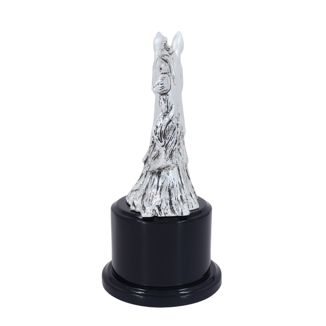 Textured Silver Plated Horse Head Bust