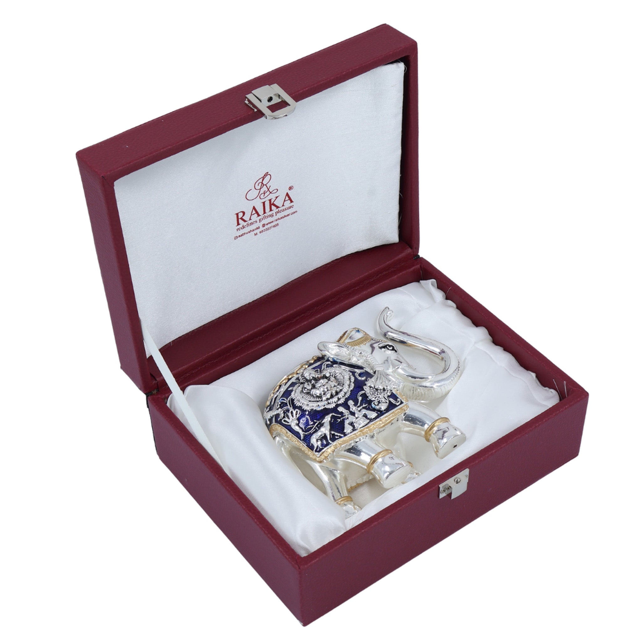 RAIKA'S ELEPHANT BRIGHT SILVER BLUE MEENA