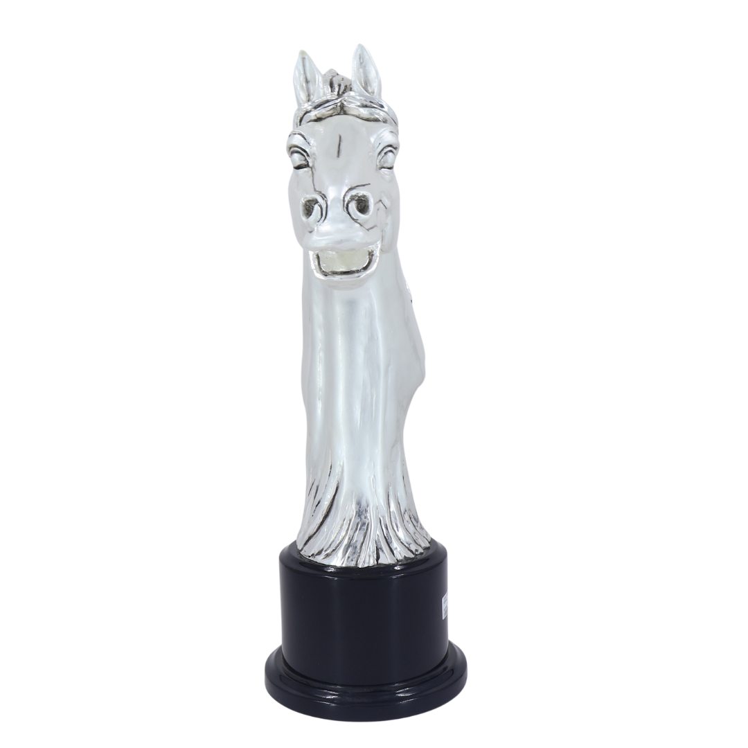 Silver Horse Head Statue