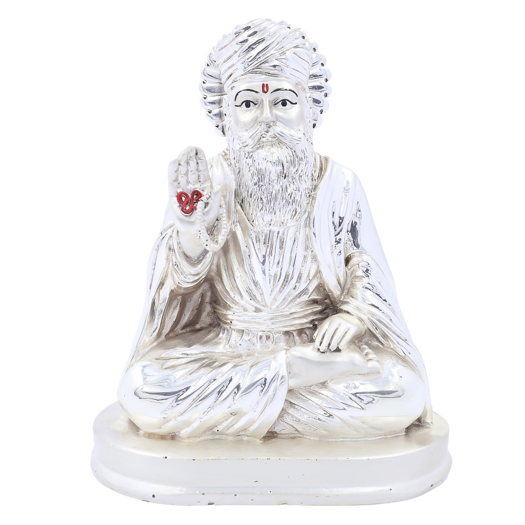 Silver Finish Saint Statue for Positivity & Decor