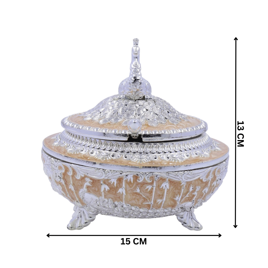 Peacock Sugar Pot Box | PEACH
