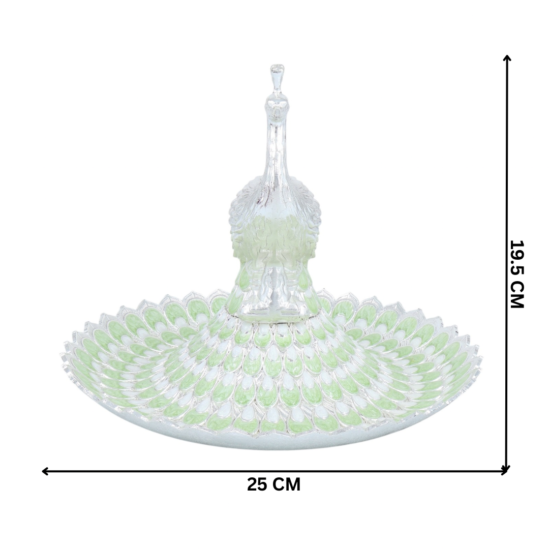 PEACOCK FEATHER TRAY | L MINT