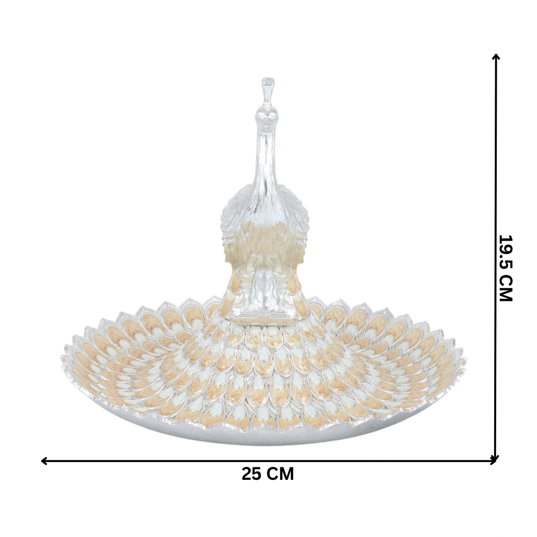 PEACOCK FEATHER TRAY | L PEACH