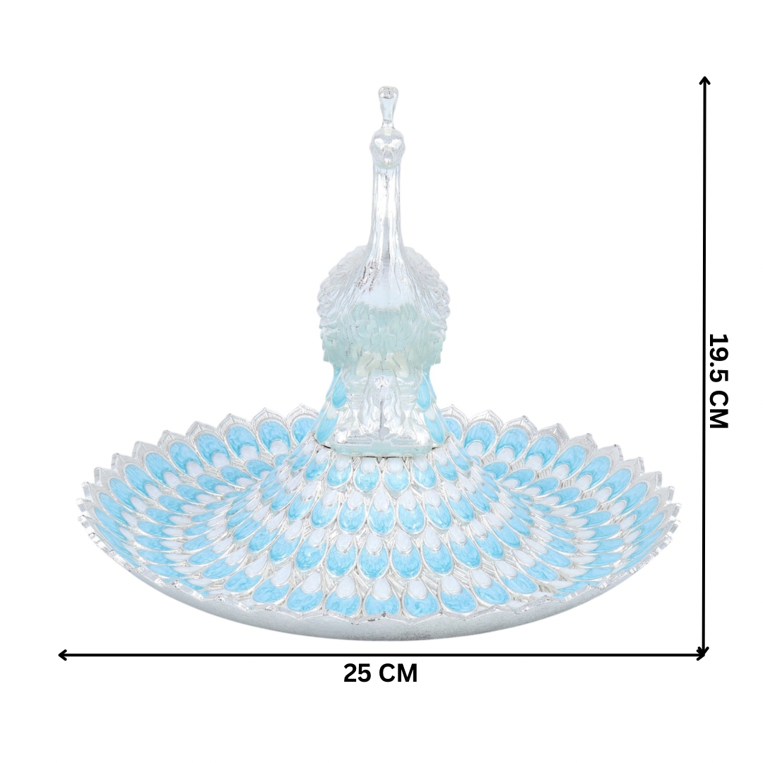 PEACOCK FEATHER TRAY | L BLUE