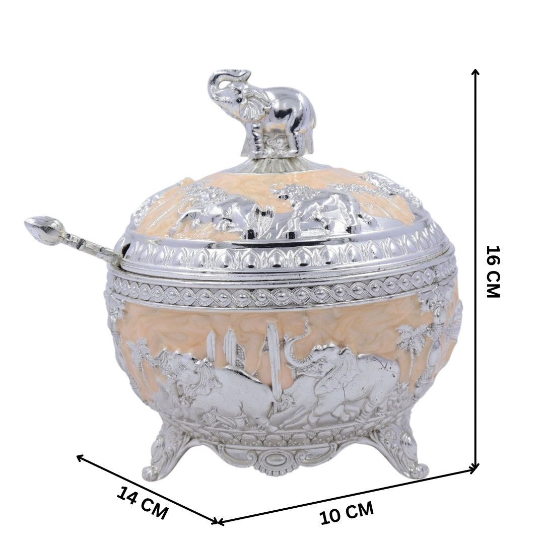 Elephant Sugar Pot Box | Peach