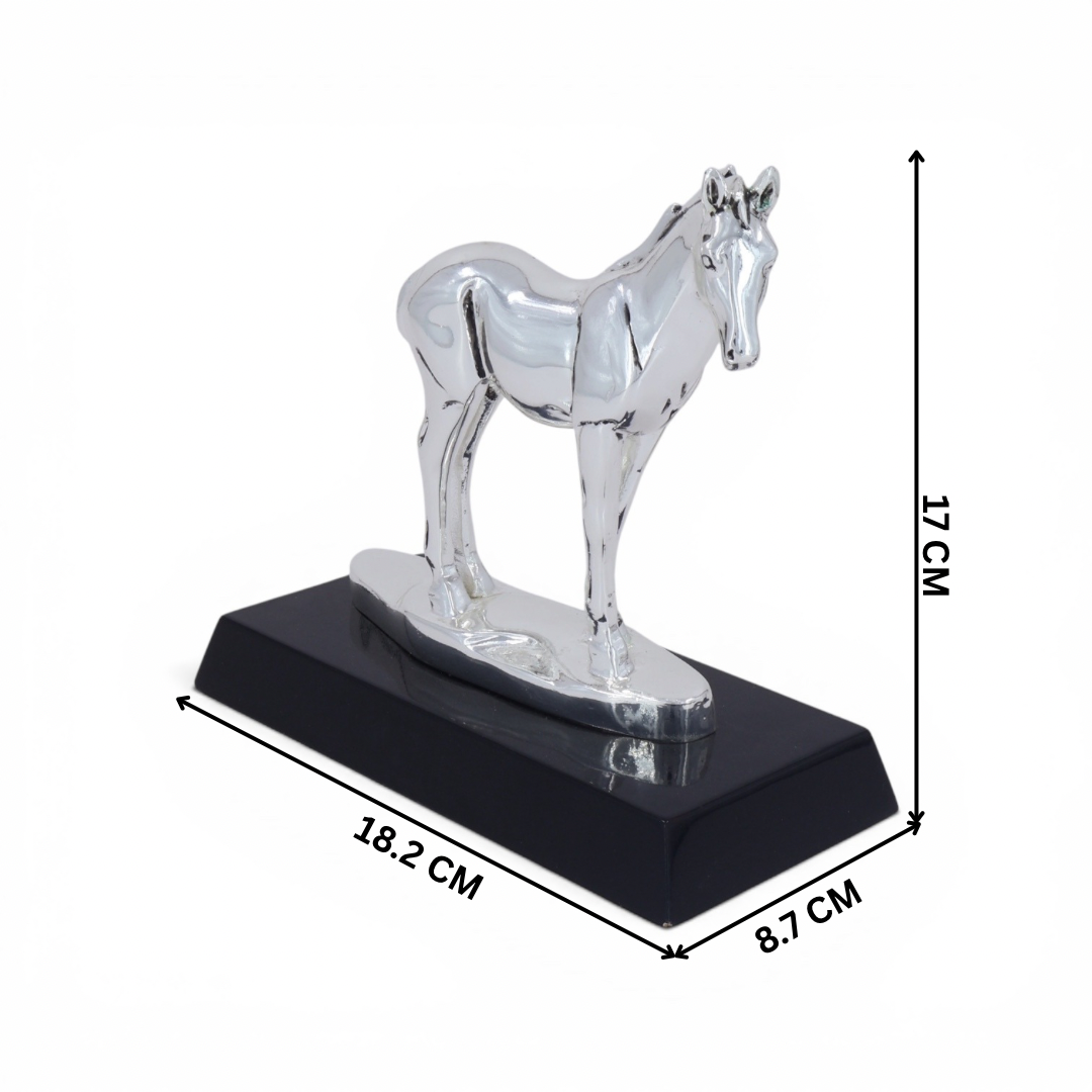 Mini Silver Plated Horse Showpiece