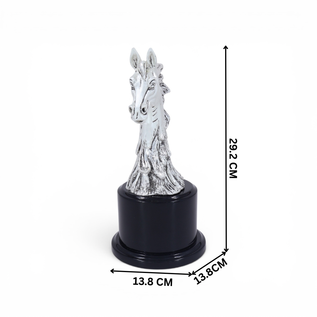 Textured Silver Plated Horse Head Bust
