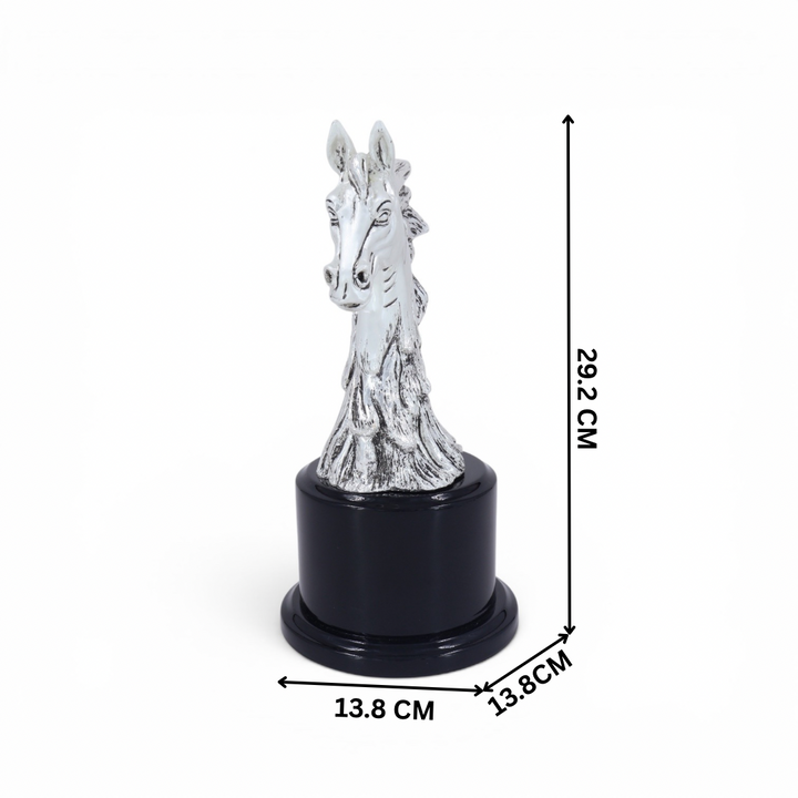 Textured Silver Plated Horse Head Bust