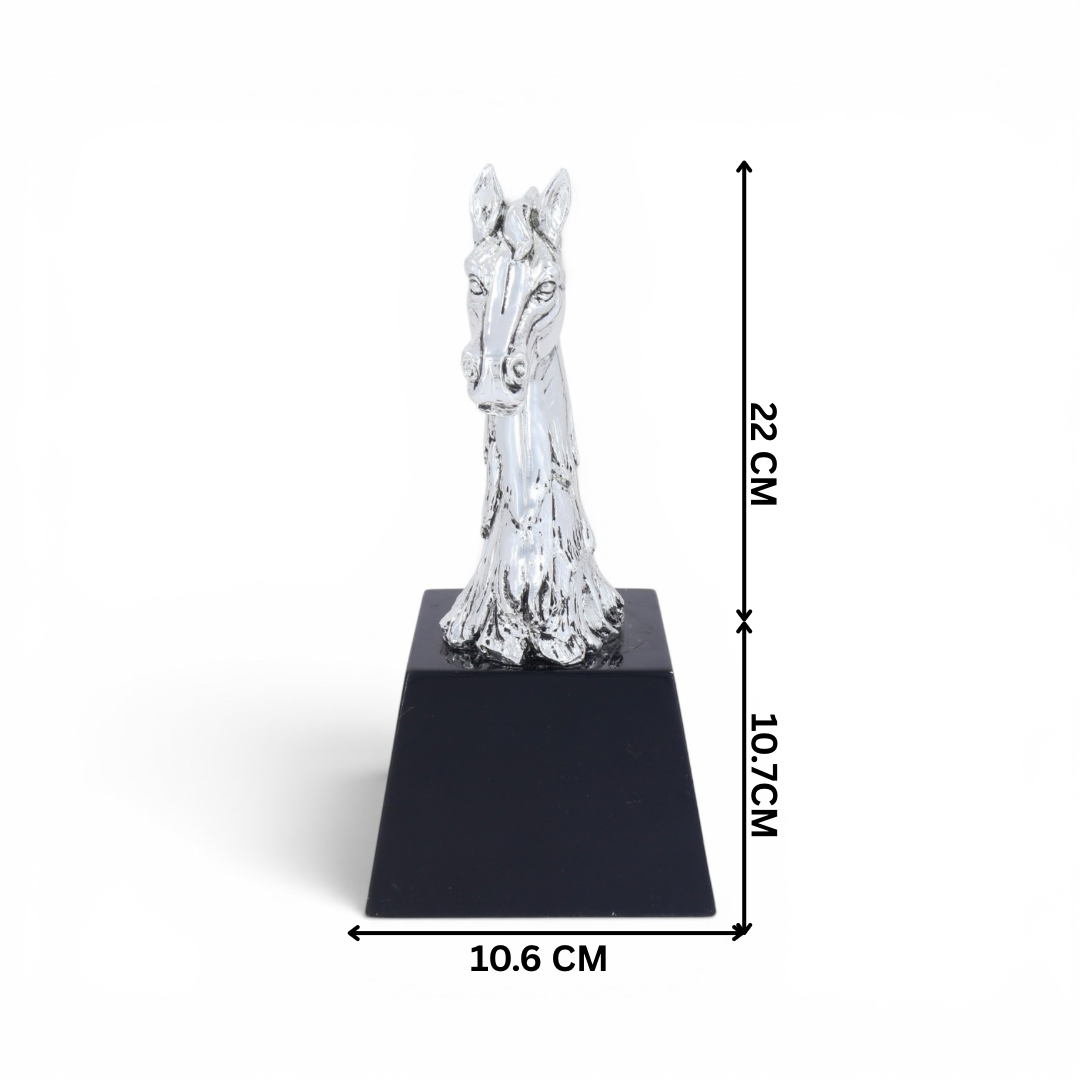 Textured Silver Plated Horse Head Bust | Small