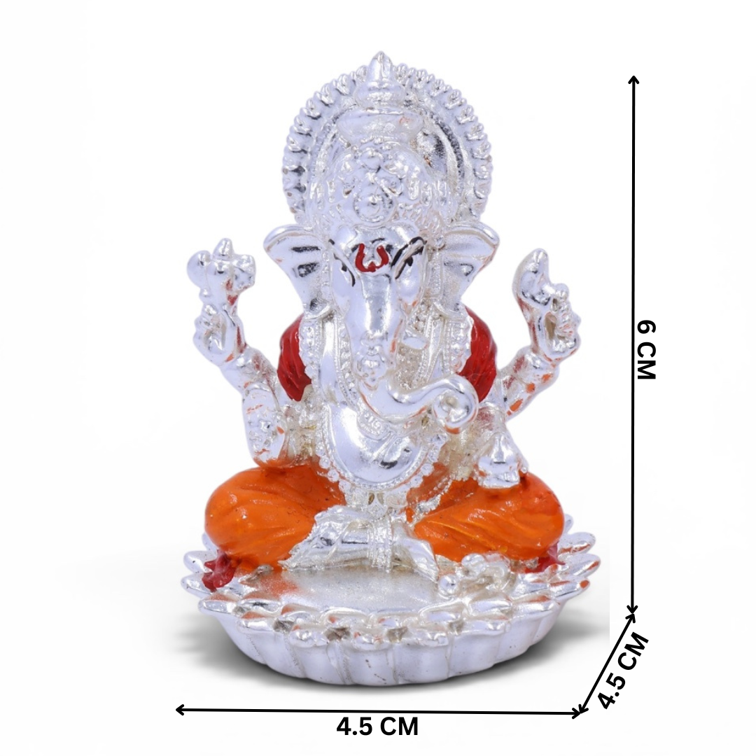 SILVER LOTUS GANESHA