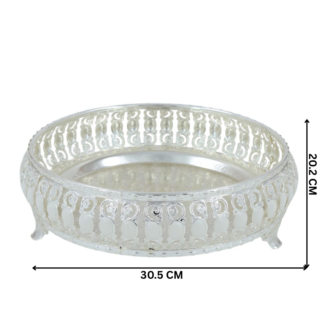Royal Round Decorative Tray | XL White
