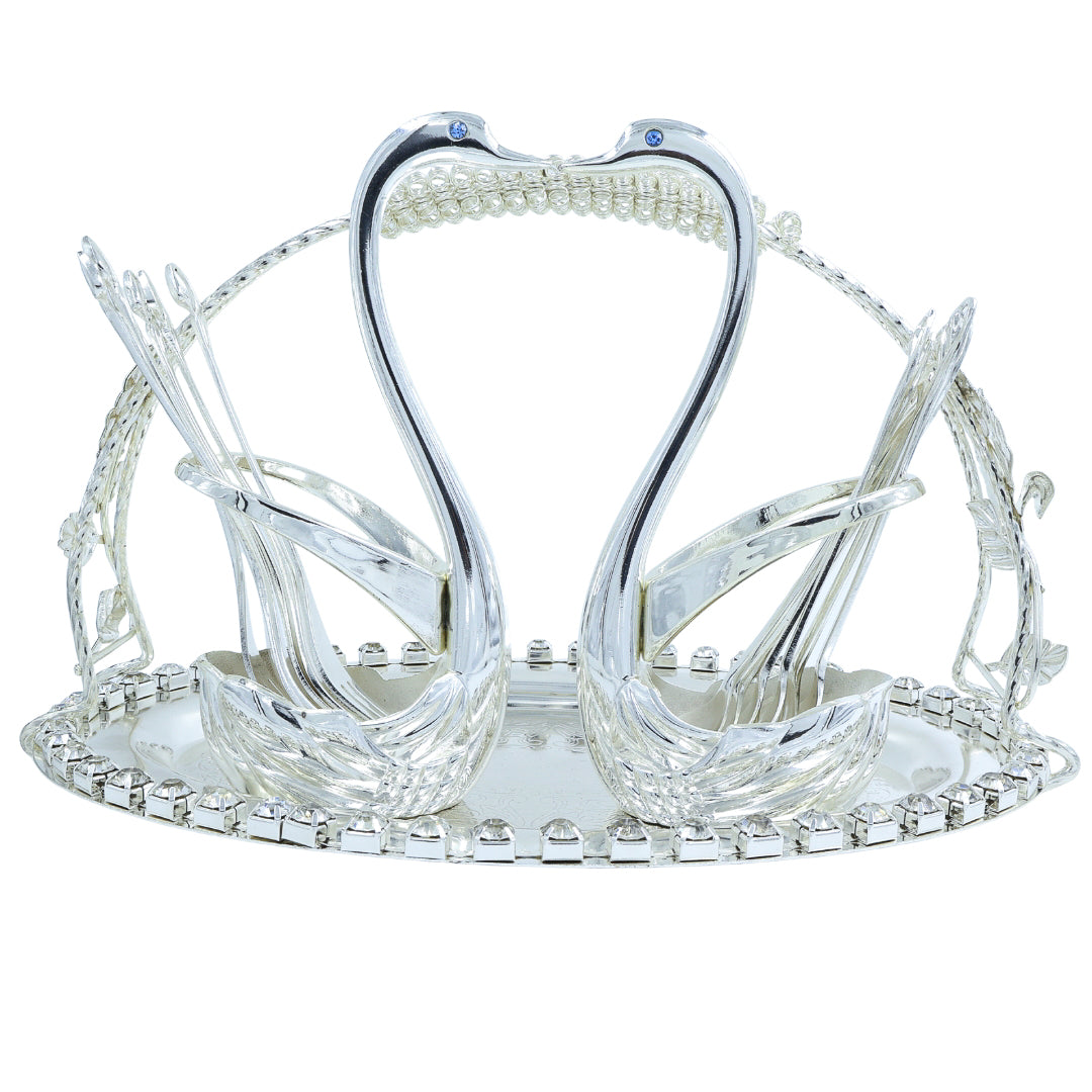 Crystal Swan Love Pair Showpiece 