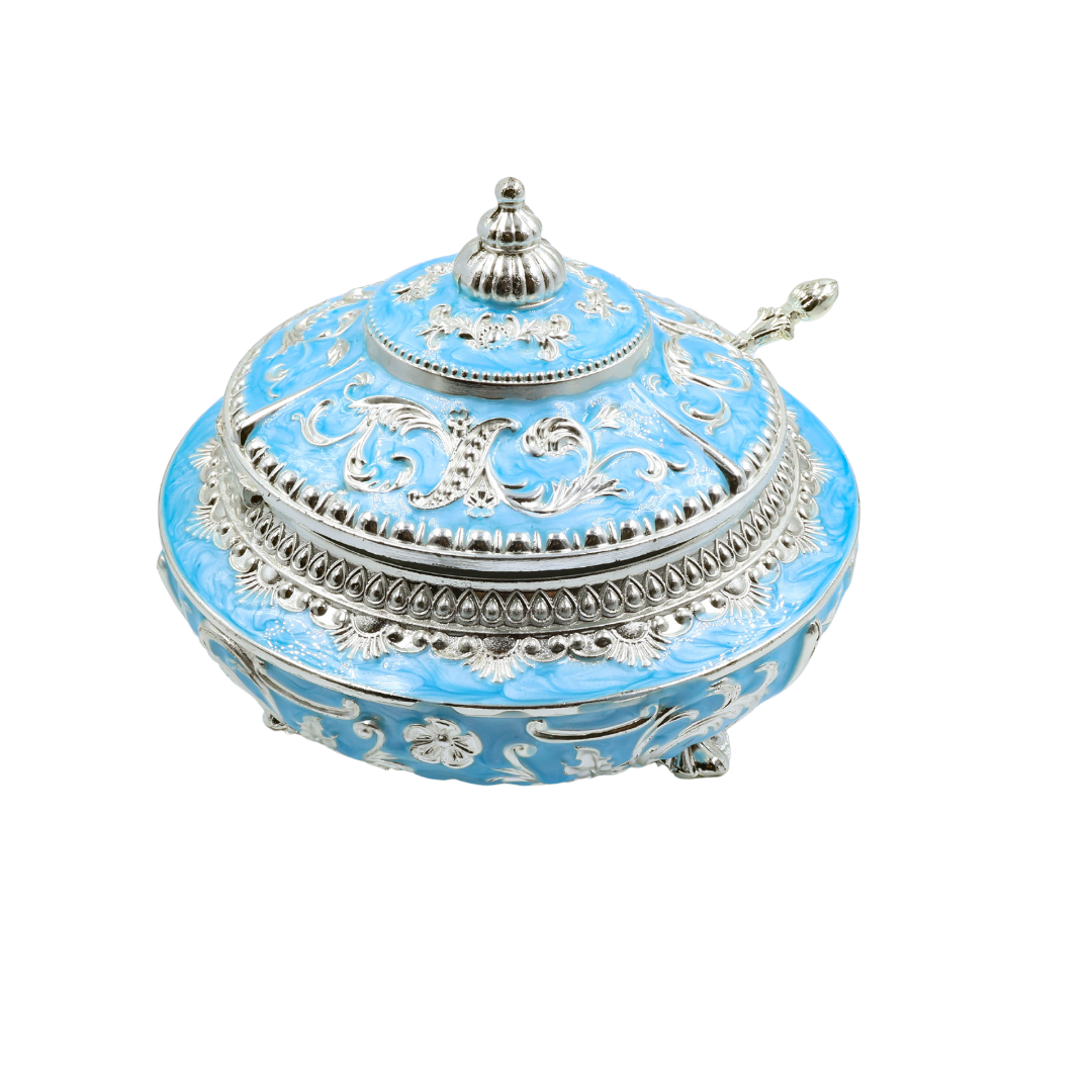RAIKA'S SUGAR POT WITH BLUE COLOUR