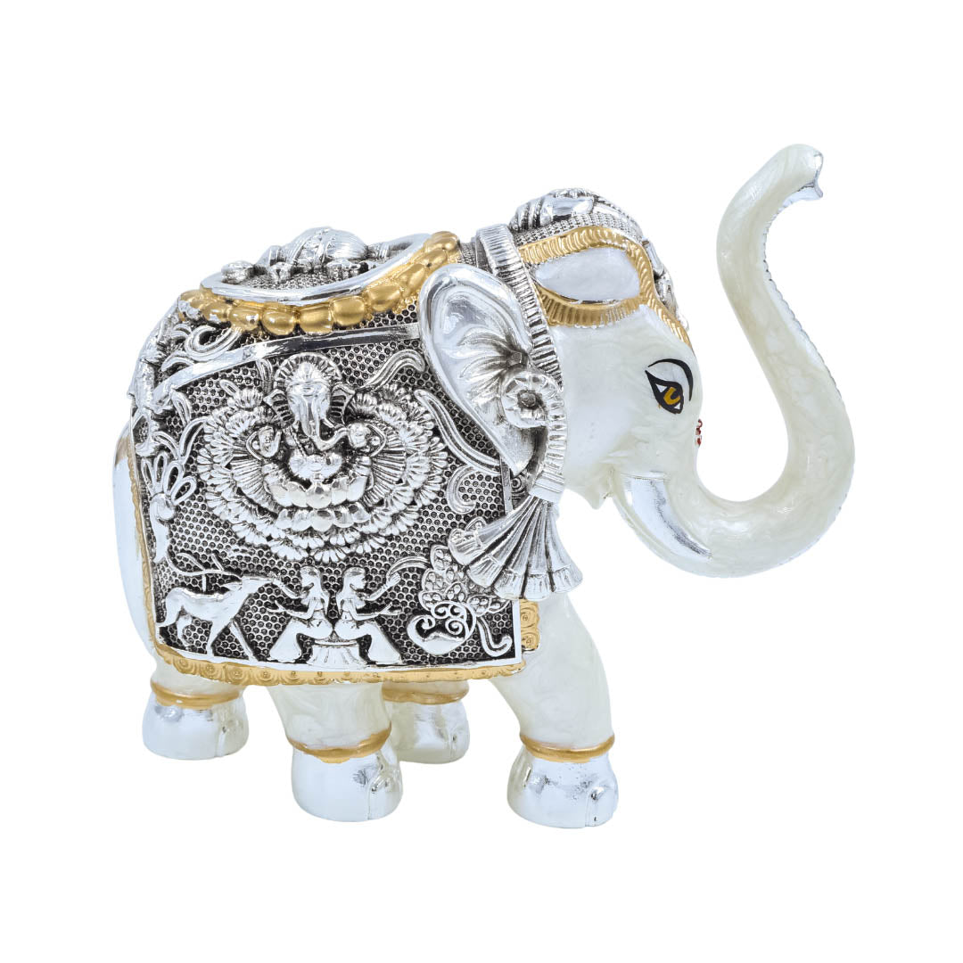 RAIKA'S SHANKH ELEPHANT SILVER BLACK SHINE PEARL BODY