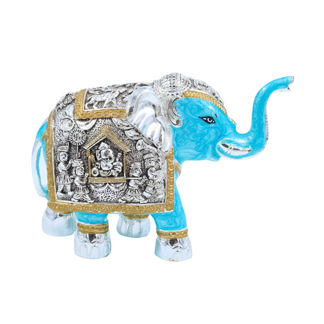 RAIKA'S ELEPHANT SILVER BLACK SHINE BLUE PEARL BODY