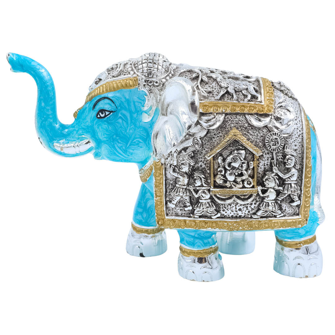 RAIKA'S ELEPHANT SILVER BLACK SHINE BLUE PEARL BODY