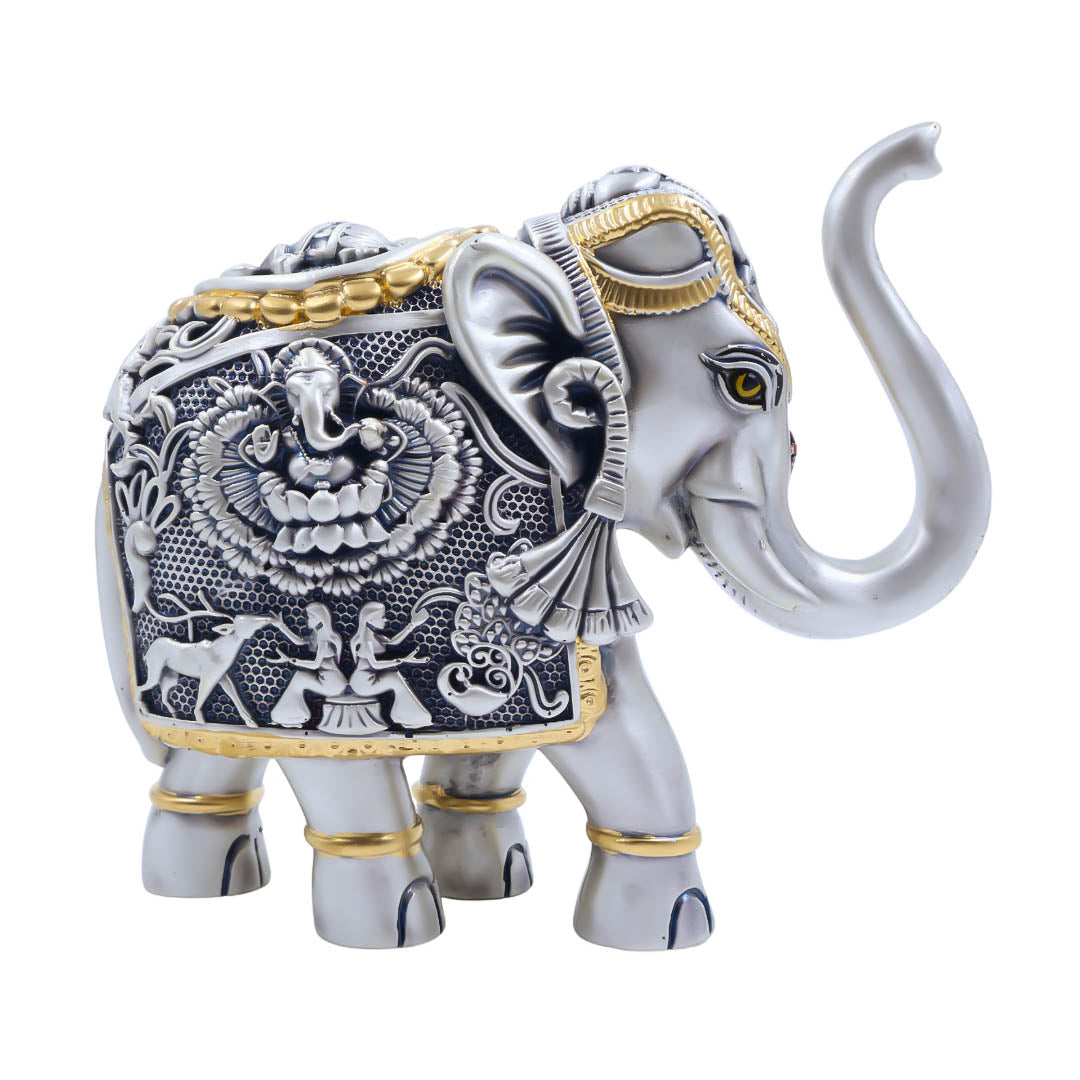 RAIKA'S SHANKH ELEPHANT SILVER ANTIQ EMERY