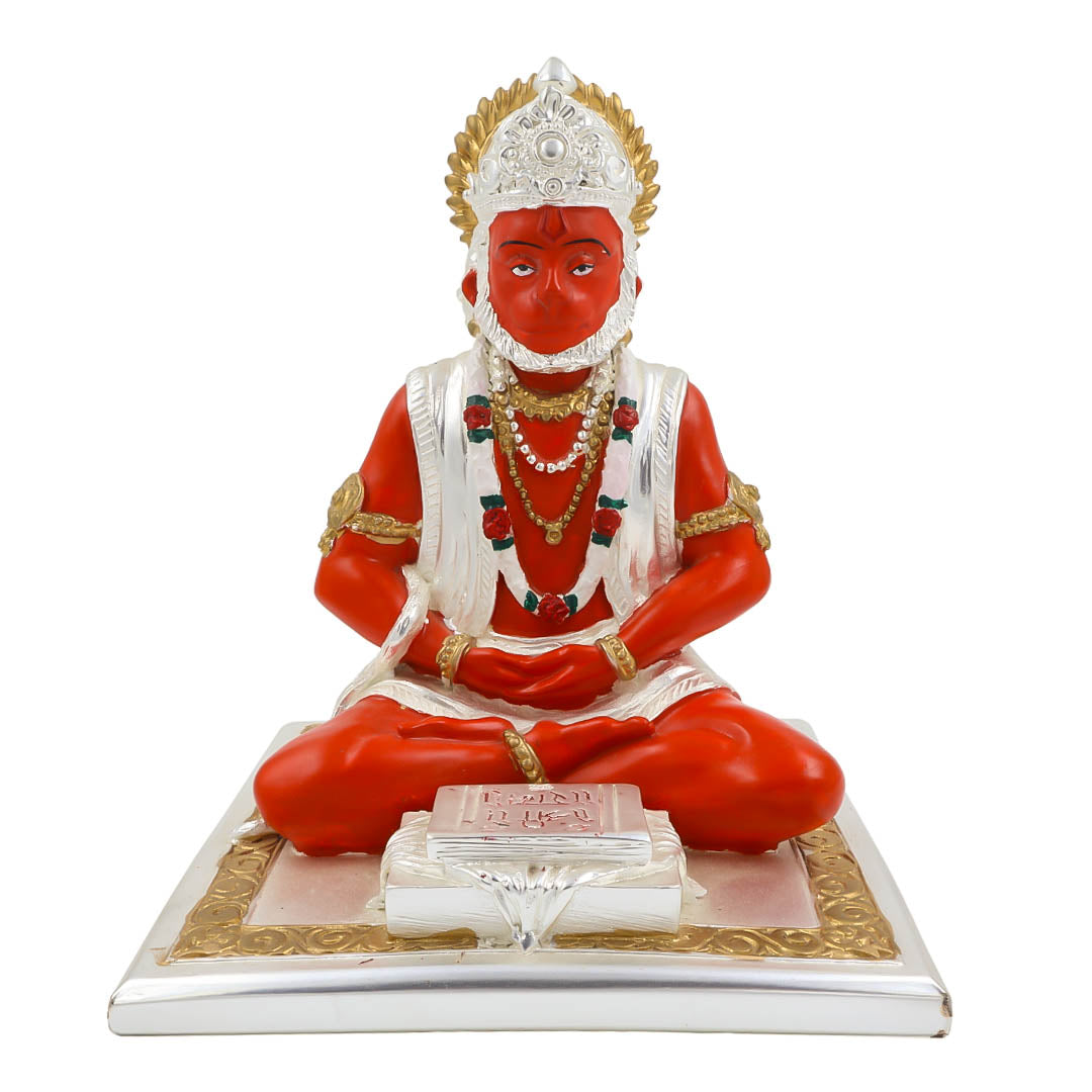 RAIKA'S HANUMAN SITTING SILVER MATT COLOUR